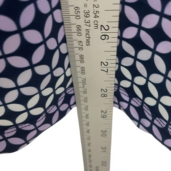 Bad Birdie Geometric Print Blue and White Golf Performance Polo Shirt M New